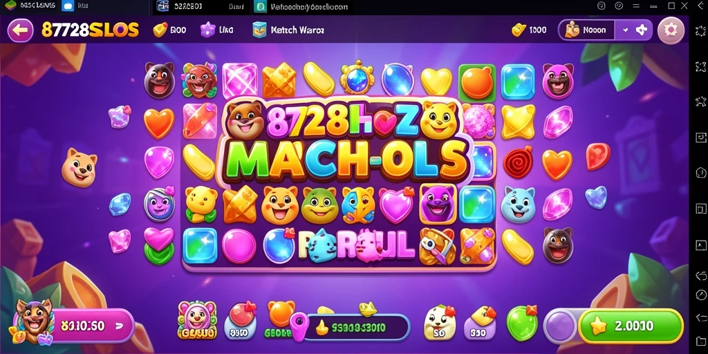 Tampilan menarik dari gameplay Match-3 8728SLOTS yang menantang.