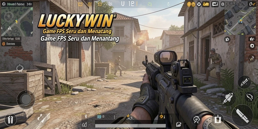 Tampilan gameplay intens LUCKYWIN dalam aksi menembak.