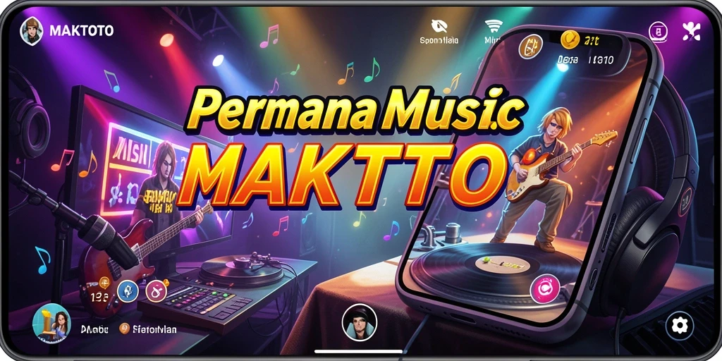 Tampilan gameplay MAKTOTO yang menampilkan interaksi pengguna dengan lagu.