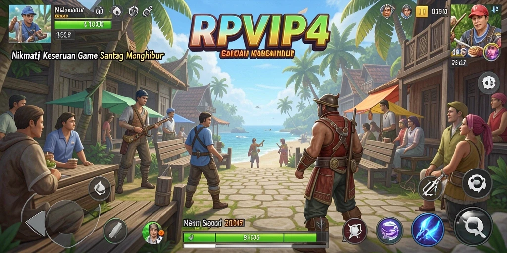 Screenshot gameplay RPVIP4 dengan grafik cerah dan menghibur.
