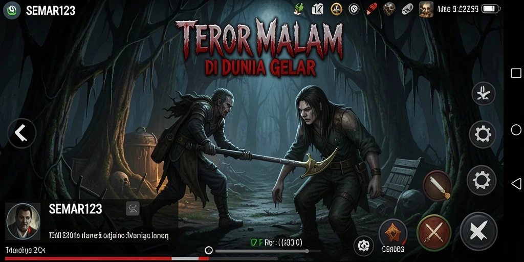 Menampilkan gameplay menegangkan sekitar makhluk menyeramkan.