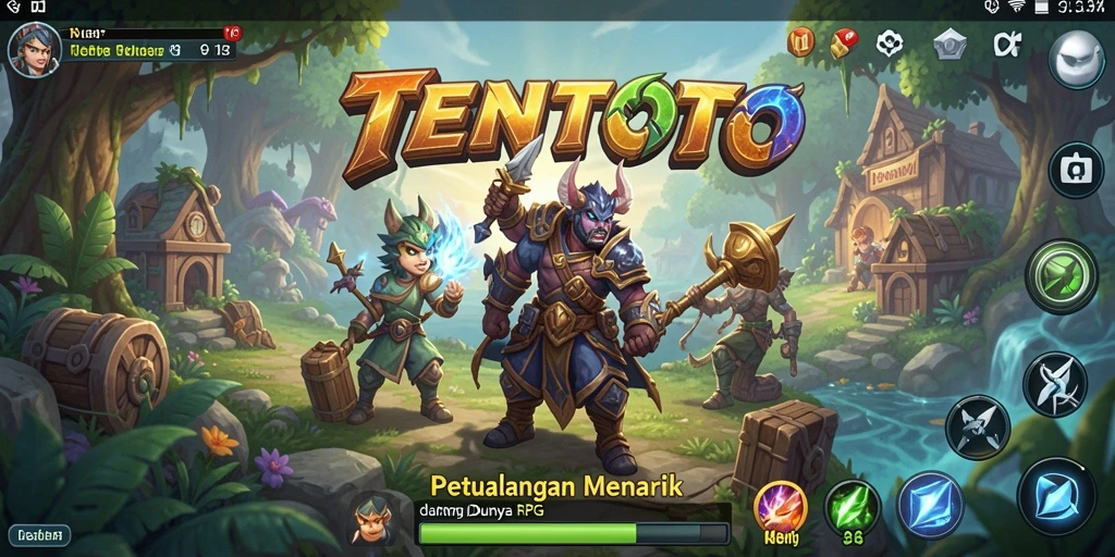 Tampilan menarik dari gameplay RPG TENTOTO yang mendebarkan.