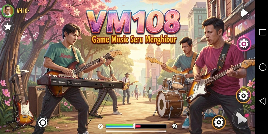 Screenshot gameplay VM108 menunjukkan keseruan bermain musik.